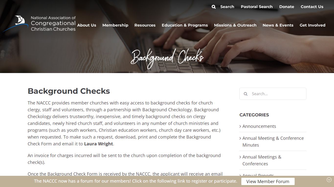 Background Checks - National Association of Congregational Christian ...